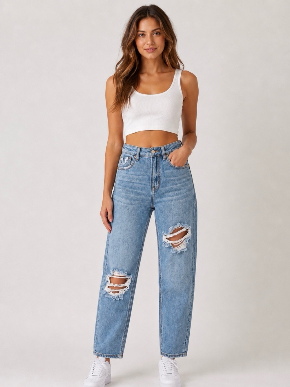 American Eagle 0 X-Short Mom Straight Women’s Jeans Distressed Stretch 2021